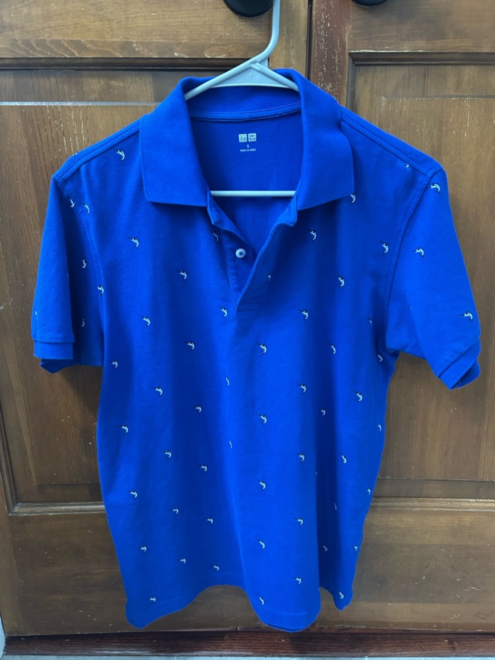 Uniqlo Men’s Royal Blue Polo with Micro Embroidery
